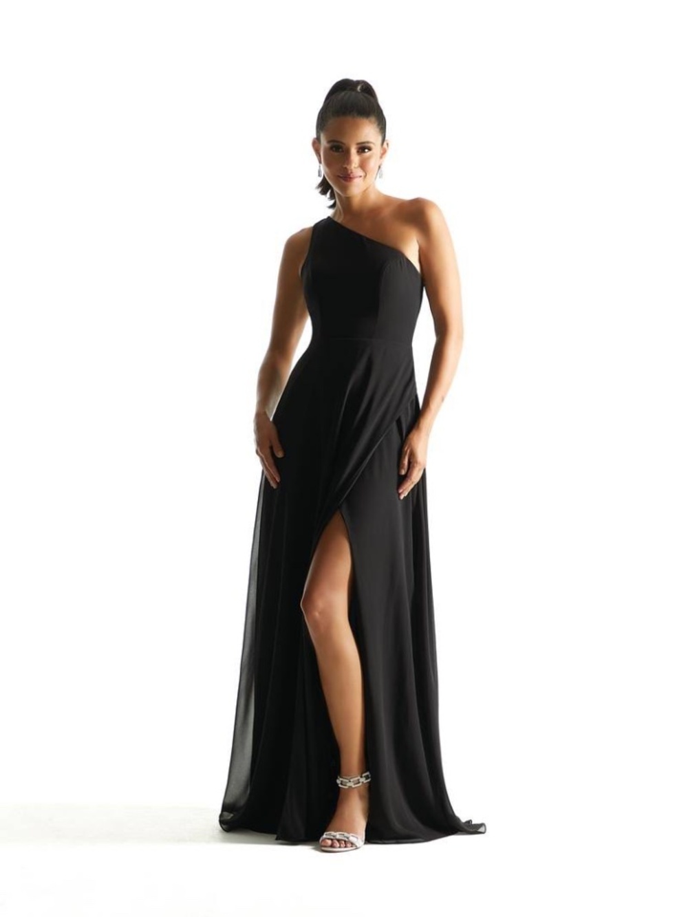 MORI LEE BLACK CHIFFON GOWN SIZE 10
